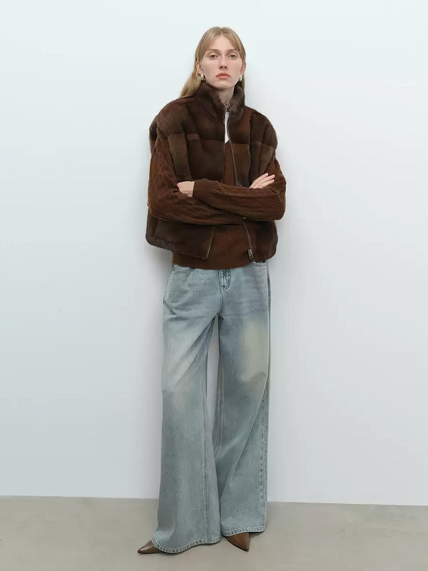 reversible mink fur vest jacket